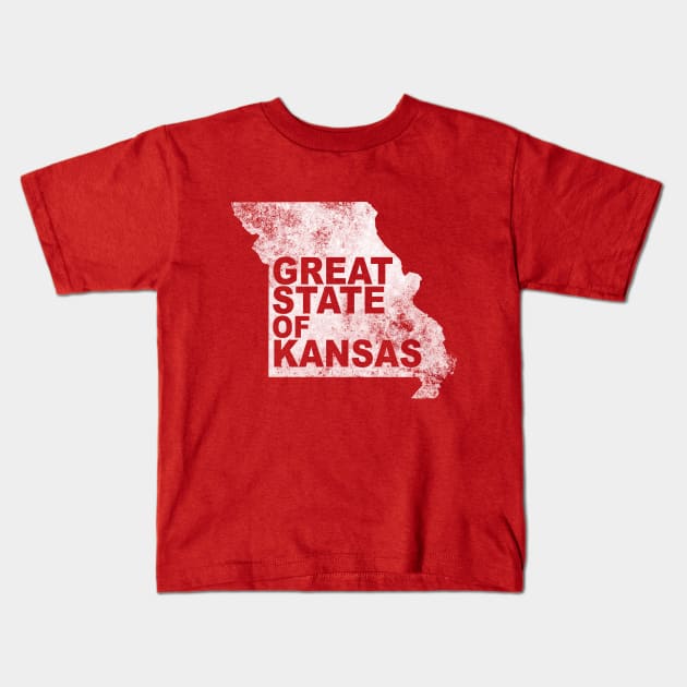 Great State of Kansas Kids T-Shirt by sirtoddington